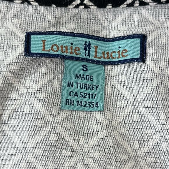 Louie Lucie Dress Womens Small Midi Fit and Flare Geometric Office Retro Belted - Picture 6 of 15